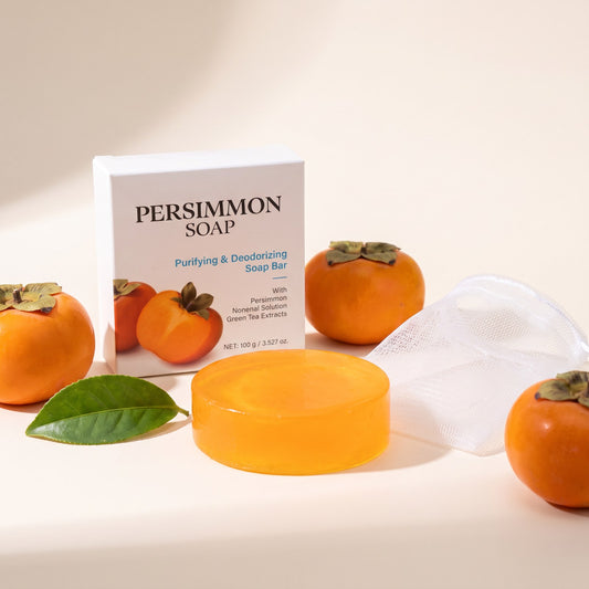 Japanische Kaki-Seife mit Schaumnetz (100 g)