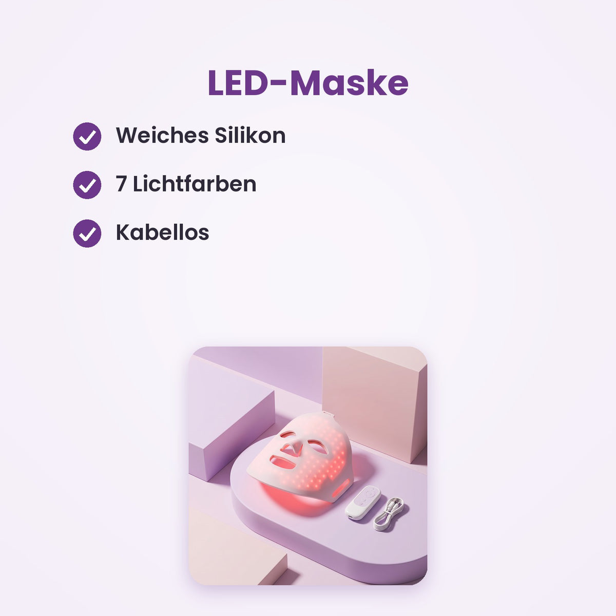 GlowLight LED-Maske aus Silikon